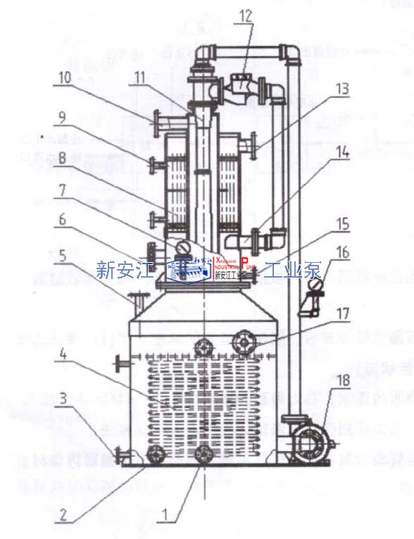 水噴射真空機組結構圖(立式) 水噴射真空機組結構圖(立式)